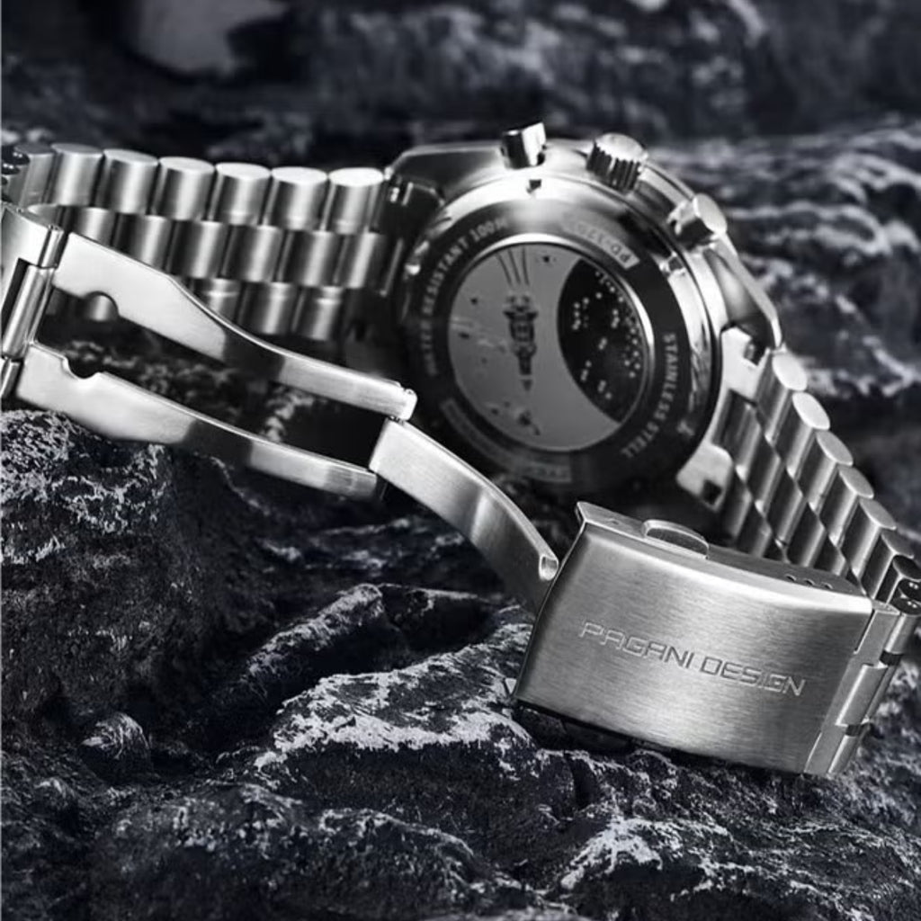 Pagani Design V6 Men’s Watch – VK63 Quartz Chronograph Stainless Steel - PD 1701 - White and Black Dial