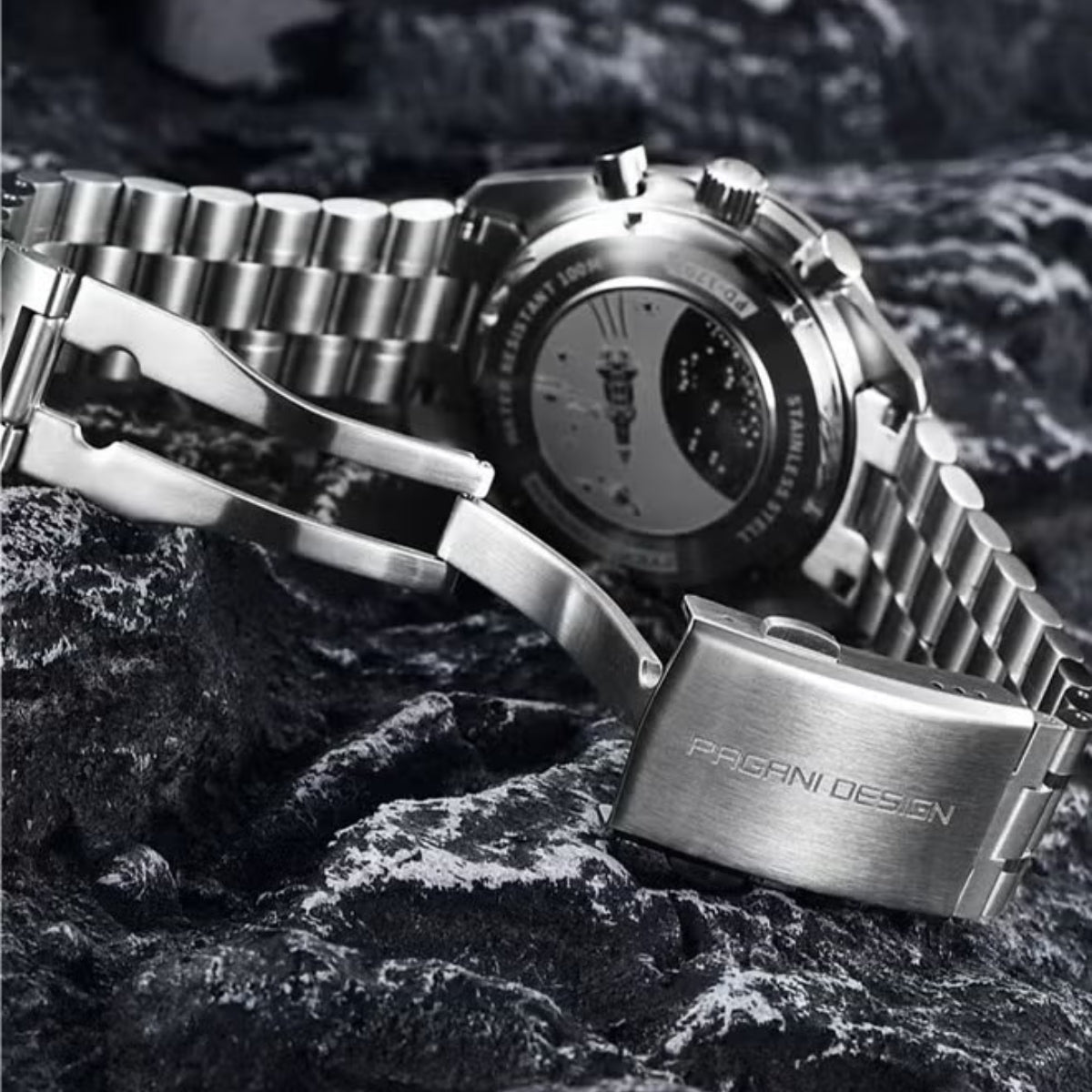 Pagani Design V6 Men’s Watch – VK63 Quartz Chronograph Stainless Steel - PD 1701 - White and Black Dial