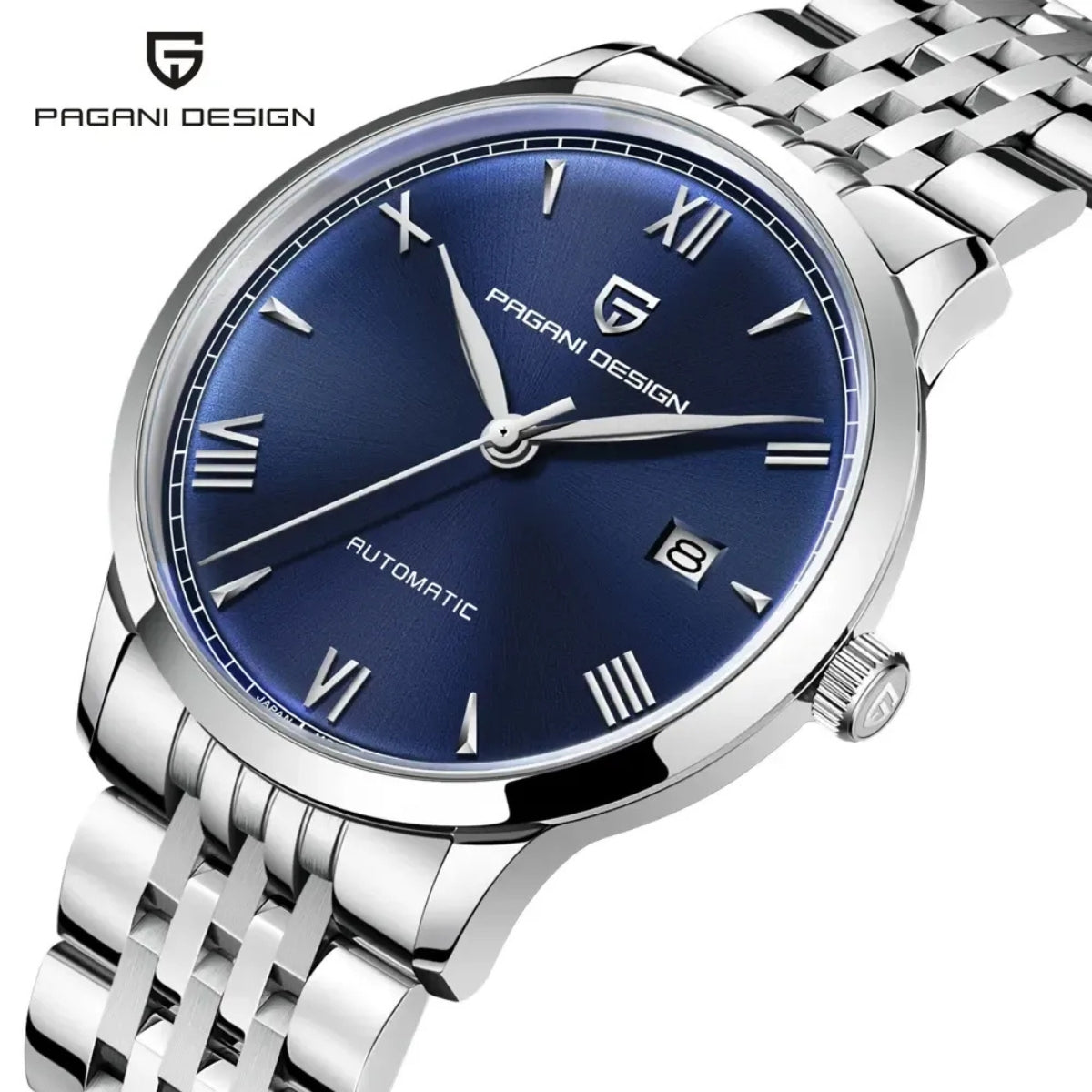 Pagani Design 1759 Men’s Automatic Pilot Watch Stainless Steel – Seiko NH35 Movement, Sapphire Glass & 100M Waterproof Blue Dial