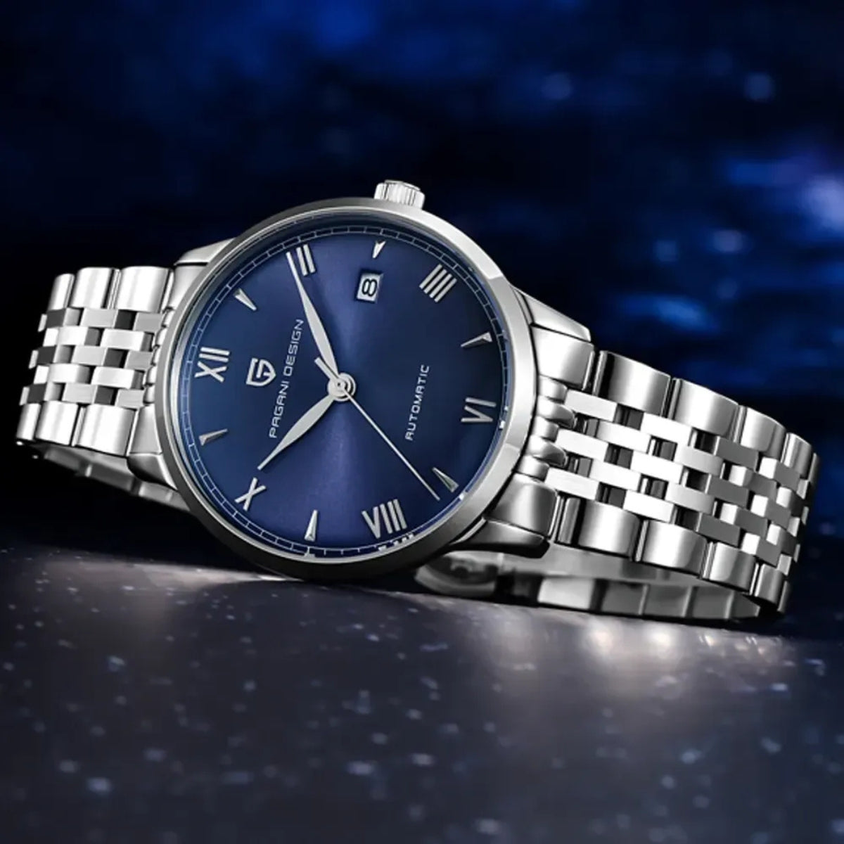 Pagani Design 1759 Men’s Automatic Pilot Watch Stainless Steel – Seiko NH35 Movement, Sapphire Glass & 100M Waterproof Blue Dial