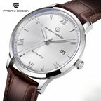 Pagani Design 1759 Men’s Automatic Pilot Watch Leather Strap – Seiko NH35 Movement, Sapphire Glass & 100M Waterproof White Dial