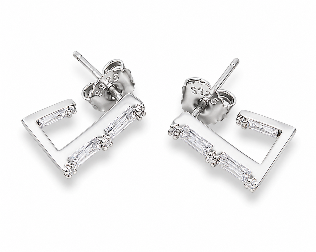 Elegant Geometric C-Hoop Studs