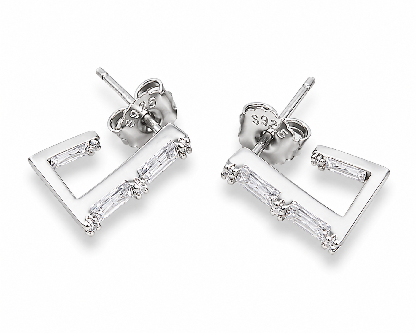 Elegant Geometric C-Hoop Studs