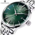 Pagani Design PD-2770 Men’s Automatic Watch – Classic Stainless Steel Mechanical Wristwatch with Date Green Dial