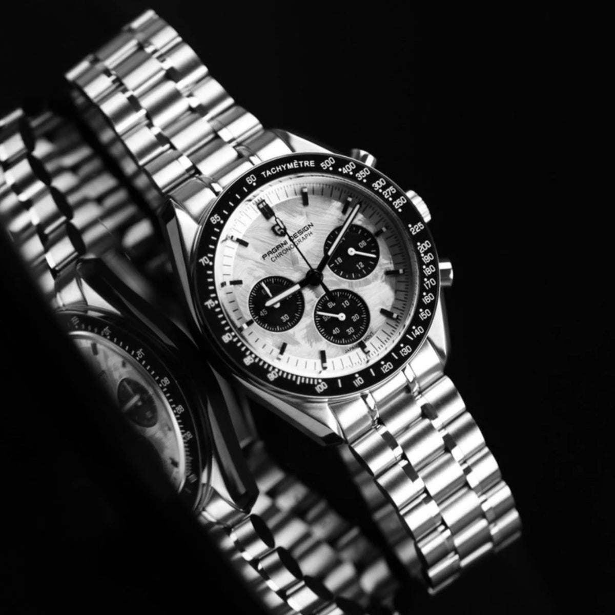 Pagani Design V6 Men’s Watch – VK63 Quartz Chronograph Stainless Steel - PD 1701 - White and Black Dial
