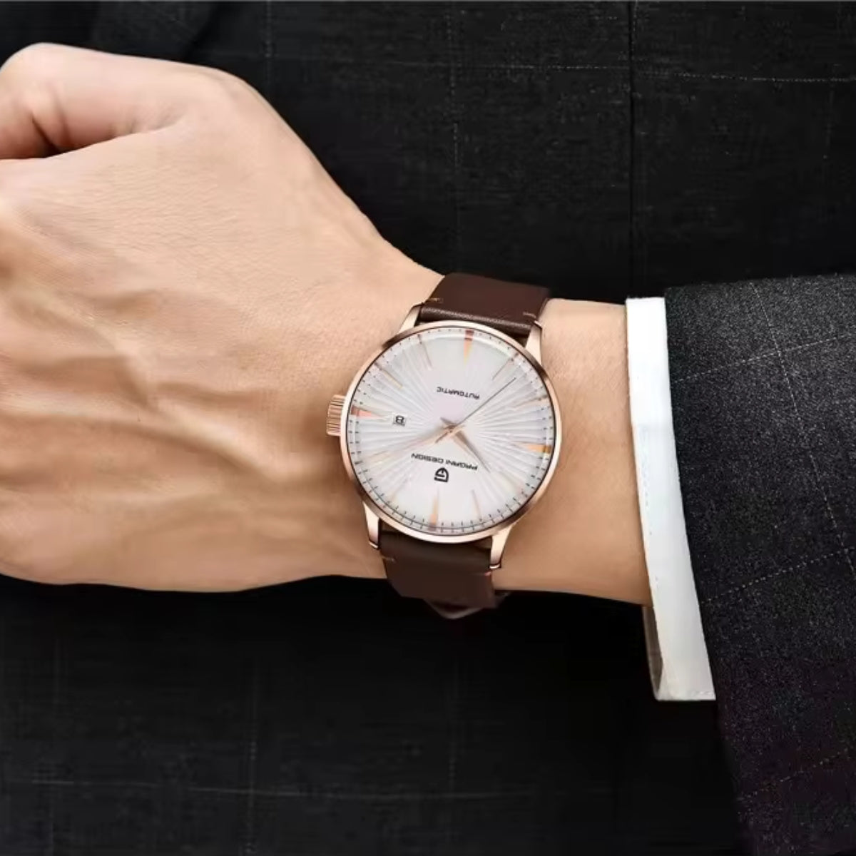 Pagani Design PD-2770 Men’s Automatic Watch – Classic Stainless Steel Mechanical Wristwatch with Date White Dial