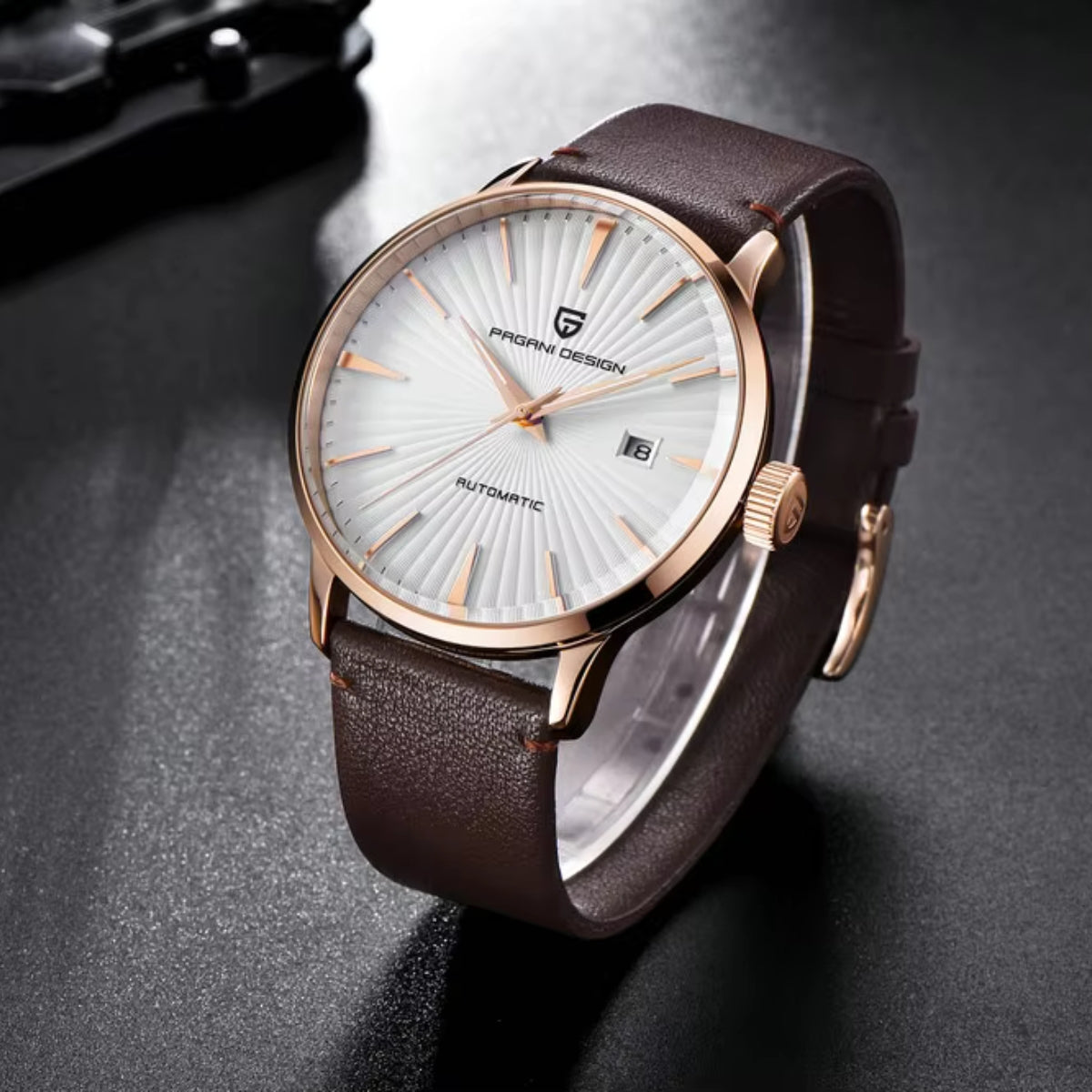 Pagani Design PD-2770 Men’s Automatic Watch – Classic Stainless Steel Mechanical Wristwatch with Date White Dial