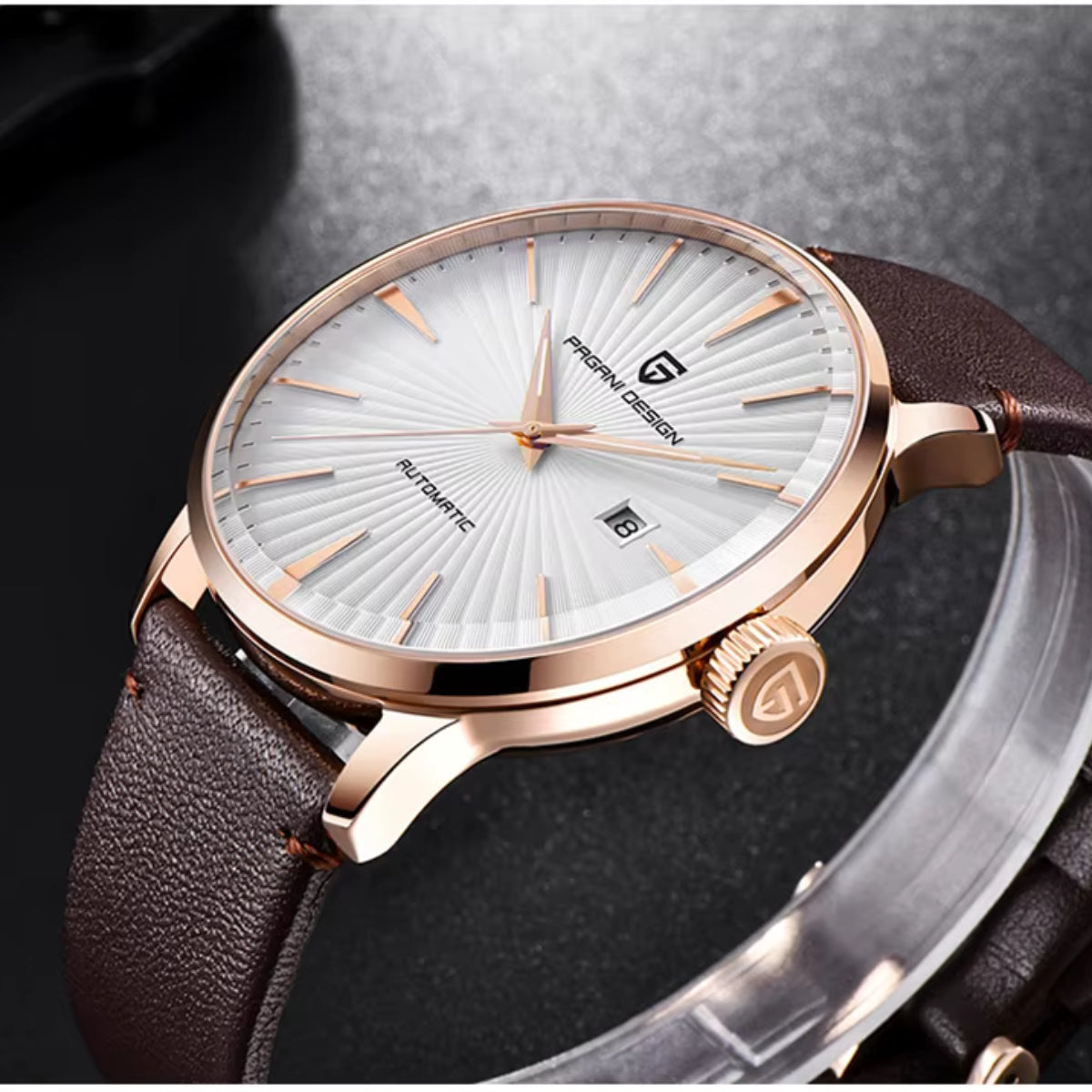 Pagani Design PD-2770 Men’s Automatic Watch – Classic Stainless Steel Mechanical Wristwatch with Date White Dial