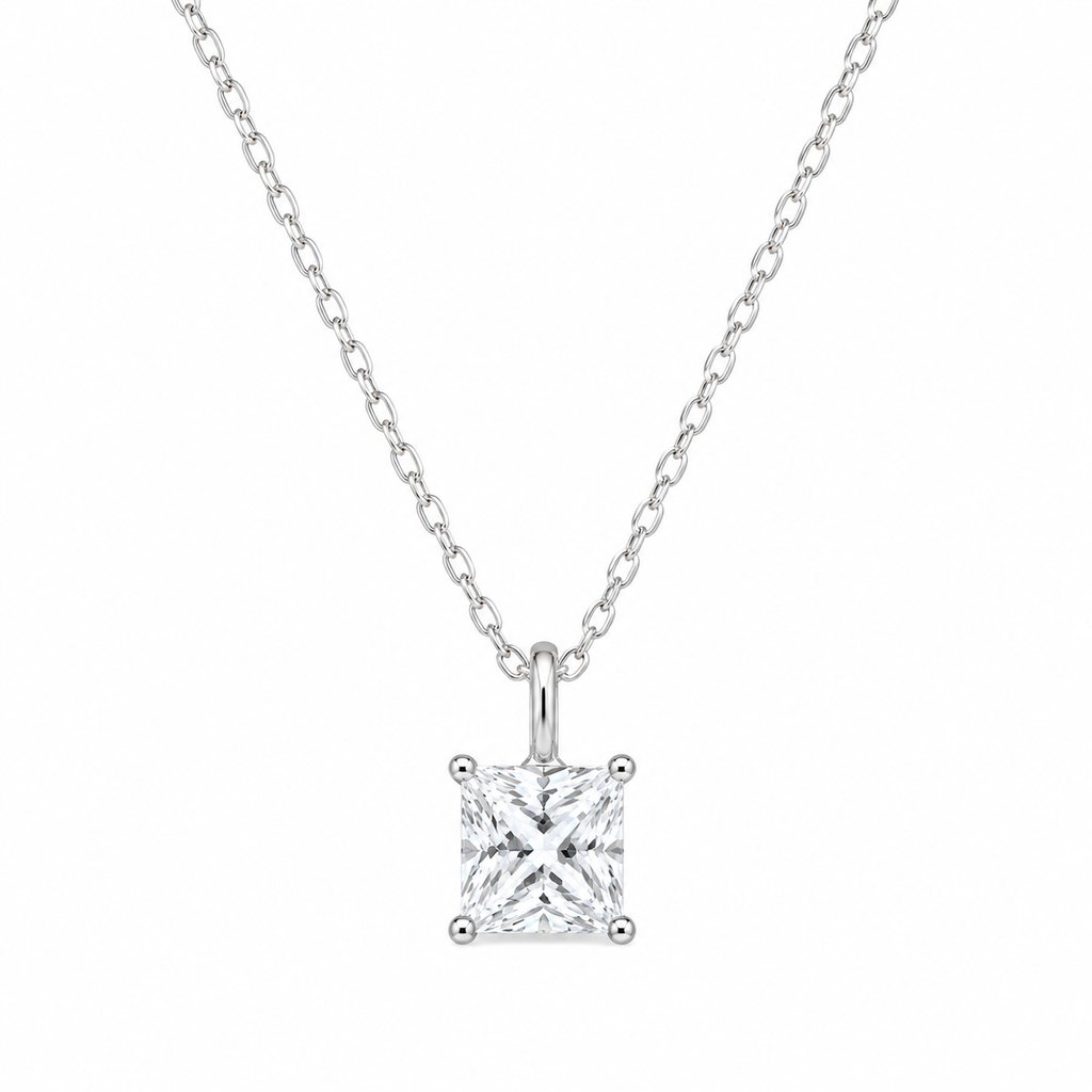 Elegant 925 Silver Moissanite Solitaire Pendant