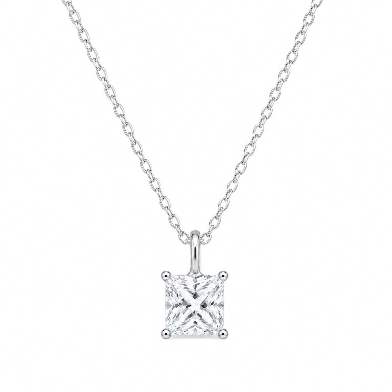 Elegant 925 Silver Moissanite Solitaire Pendant