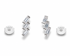 Minimalist Geometric Zig-Zag Stud Earrings with Radiant Baguette Crystals