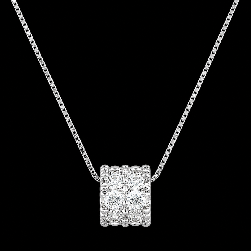 Radiant S925 Silver Cylinder Necklace