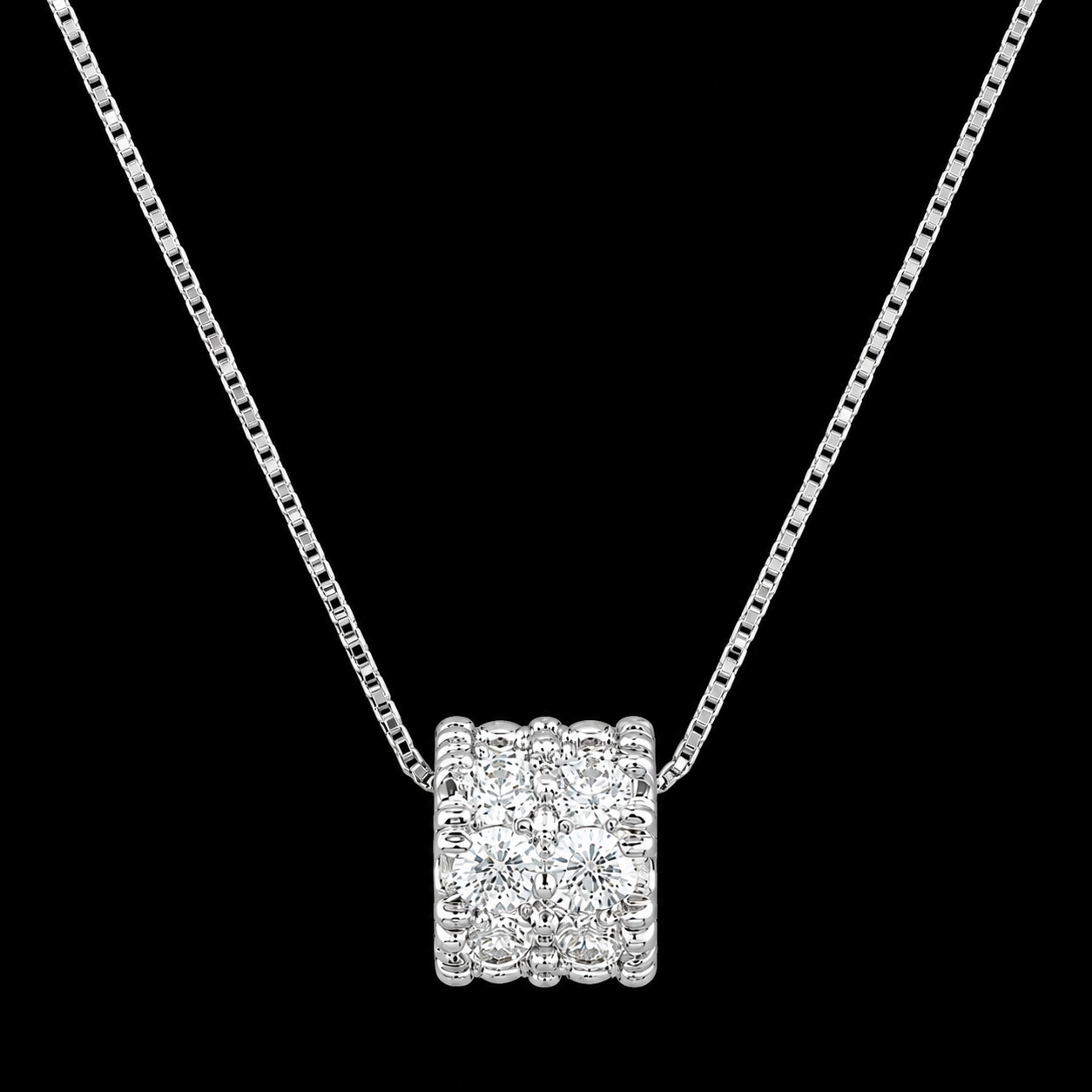 Radiant S925 Silver Cylinder Necklace