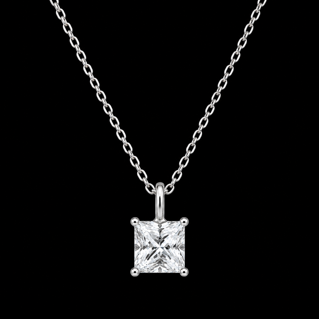 Elegant 925 Silver Moissanite Solitaire Pendant