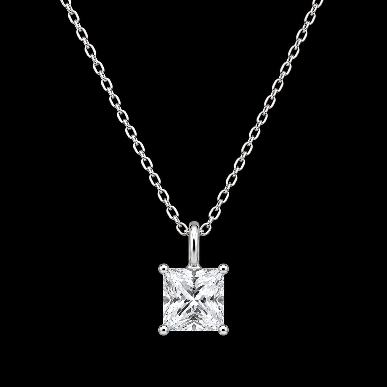Elegant 925 Silver Moissanite Solitaire Pendant
