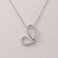 Abstract Pavé Heart Pendant