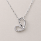 Abstract Pavé Heart Pendant