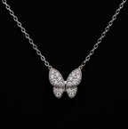 Necklace Featuring Shimmering Crystal Butterfly