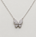 Necklace Featuring Shimmering Crystal Butterfly