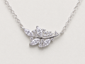Necklace with Shimmering Crystal Leaf Clusters