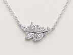 Necklace with Shimmering Crystal Leaf Clusters
