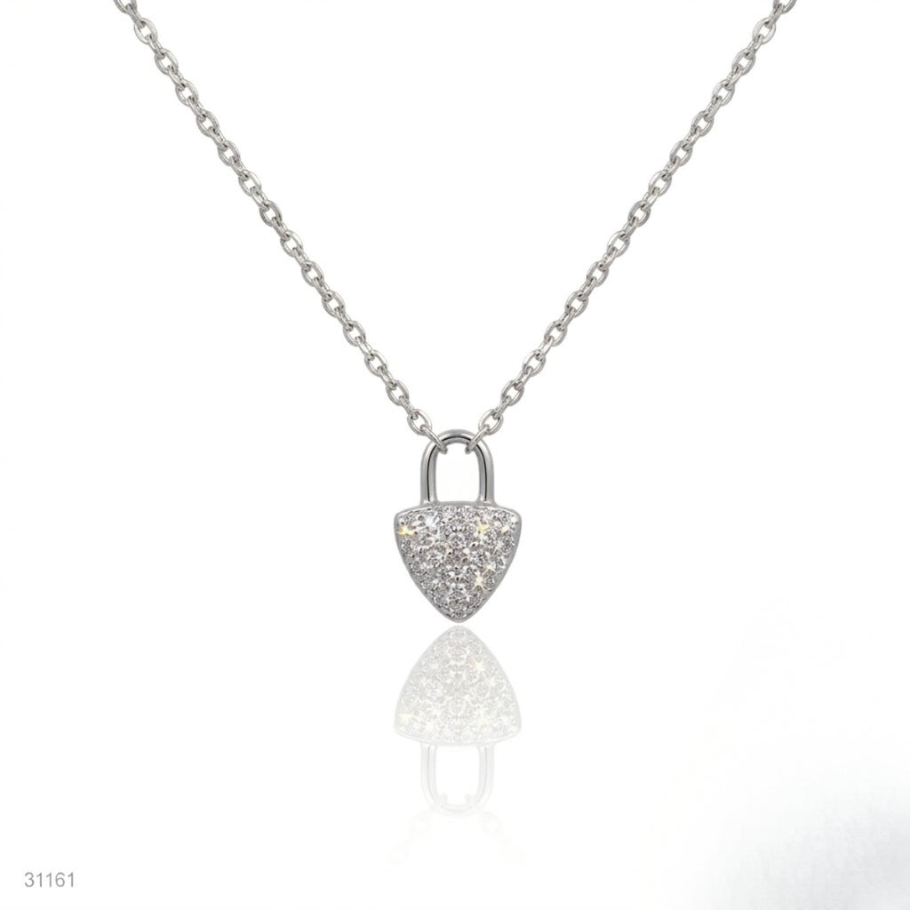 Micro-Pavé Padlock Necklace