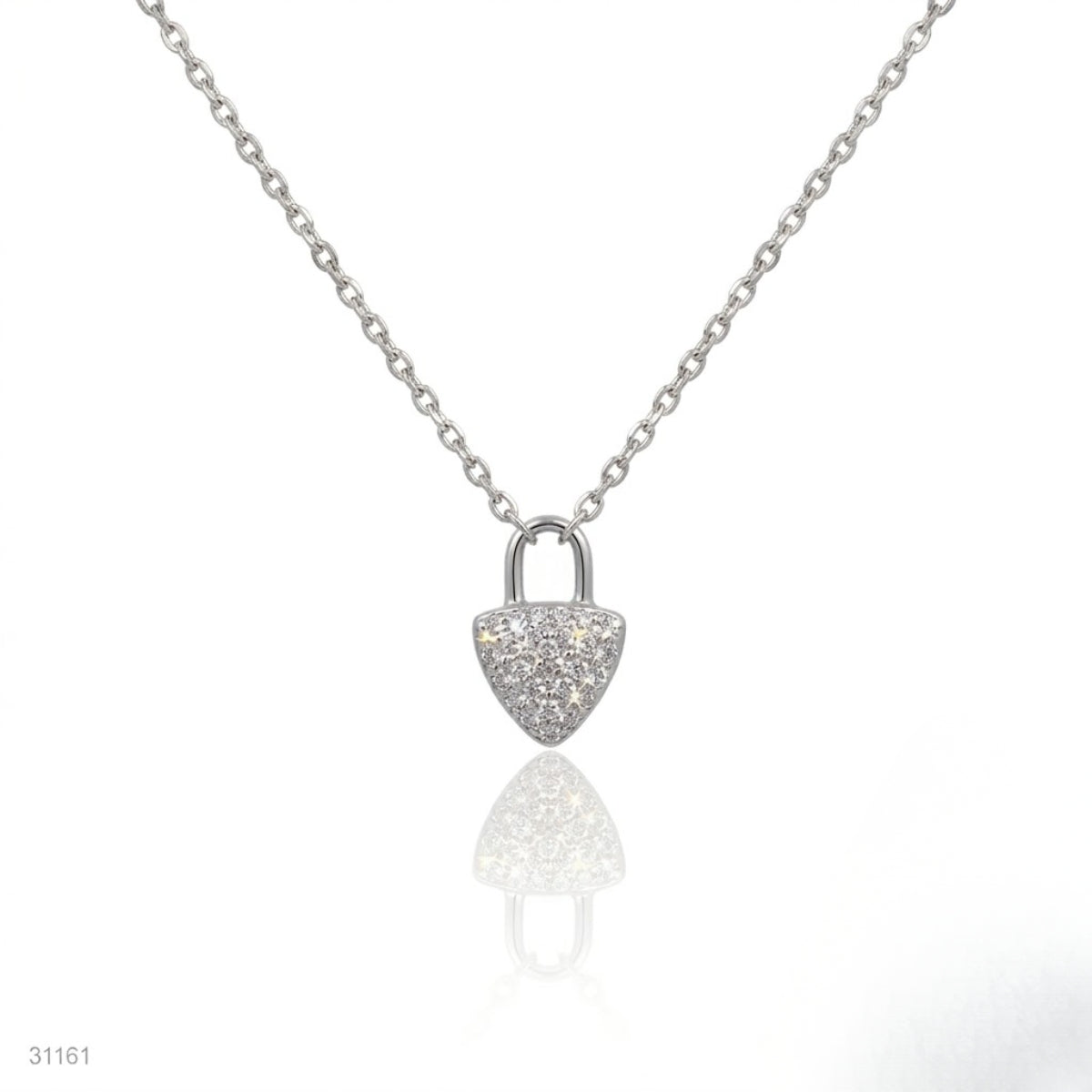 Micro-Pavé Padlock Necklace
