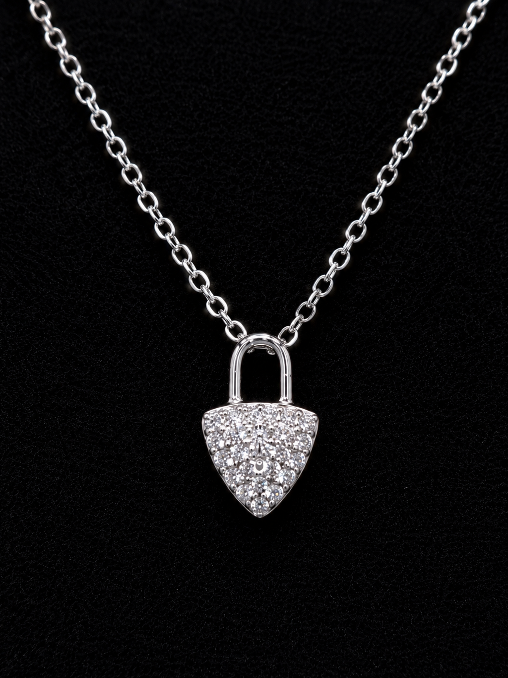 Micro-Pavé Padlock Necklace