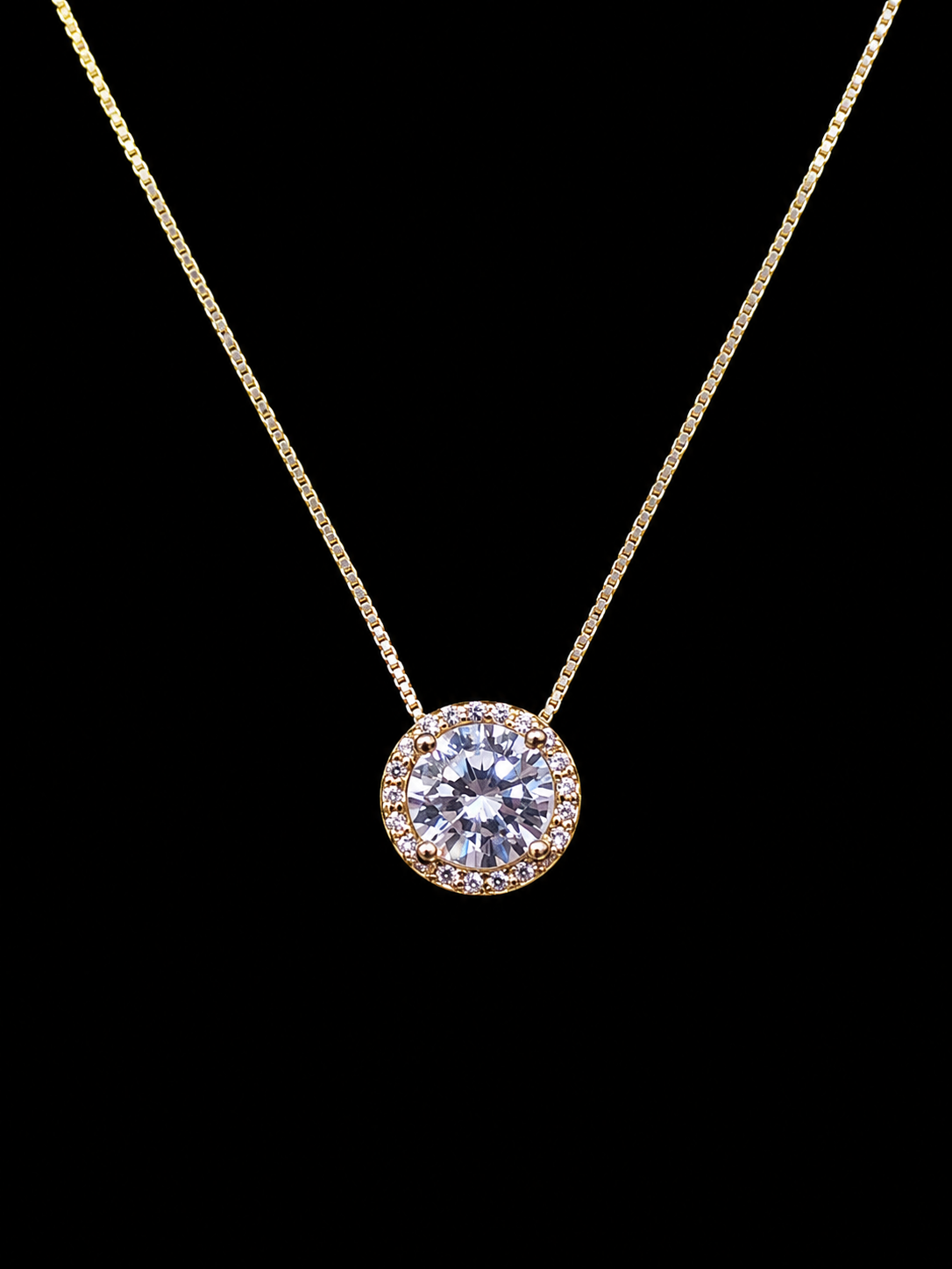 Red and White Necklace with a Brilliant Round-Cut Solitaire