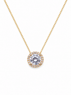 Red and White Necklace with a Brilliant Round-Cut Solitaire