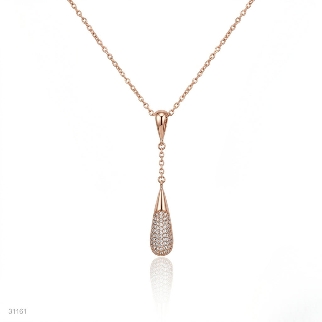 Y-Lariat Necklace with Pavé Crystal