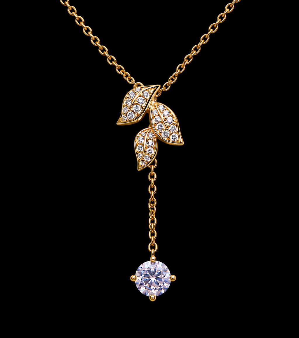 Y-Lariat Necklace with Sparkling Crystal