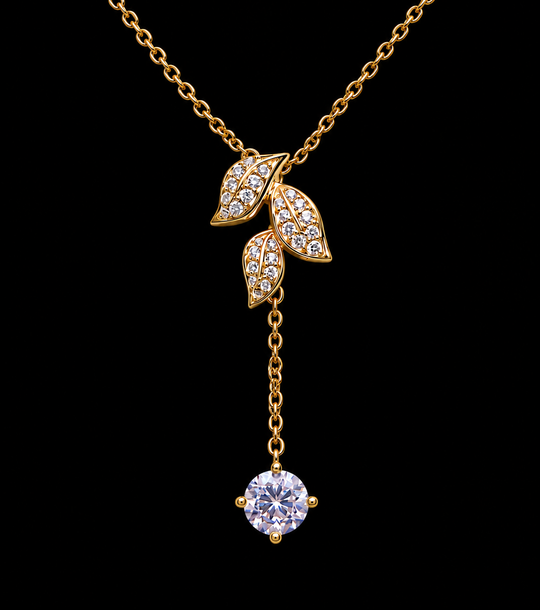 Y-Lariat Necklace with Sparkling Crystal
