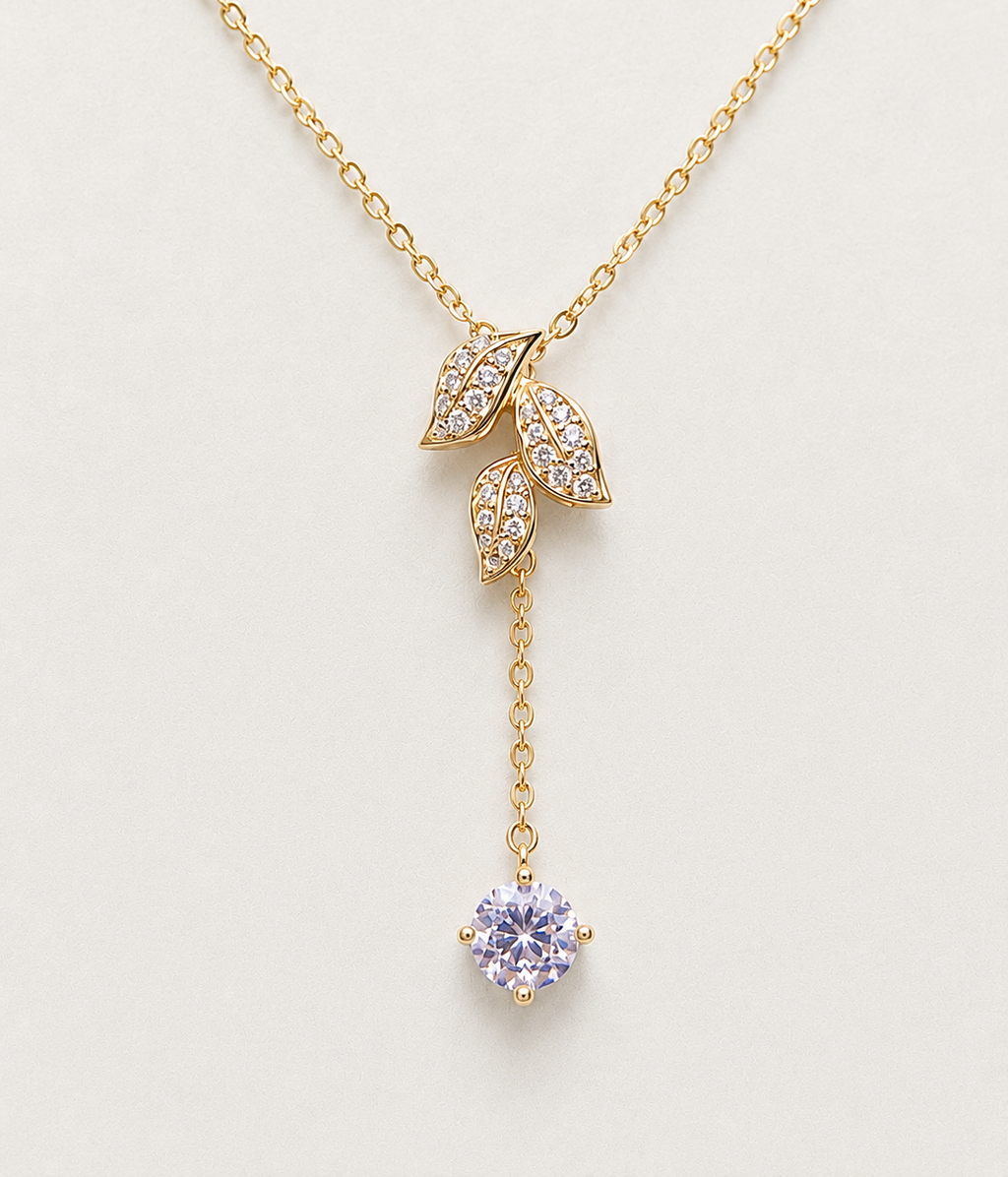 Y-Lariat Necklace with Sparkling Crystal
