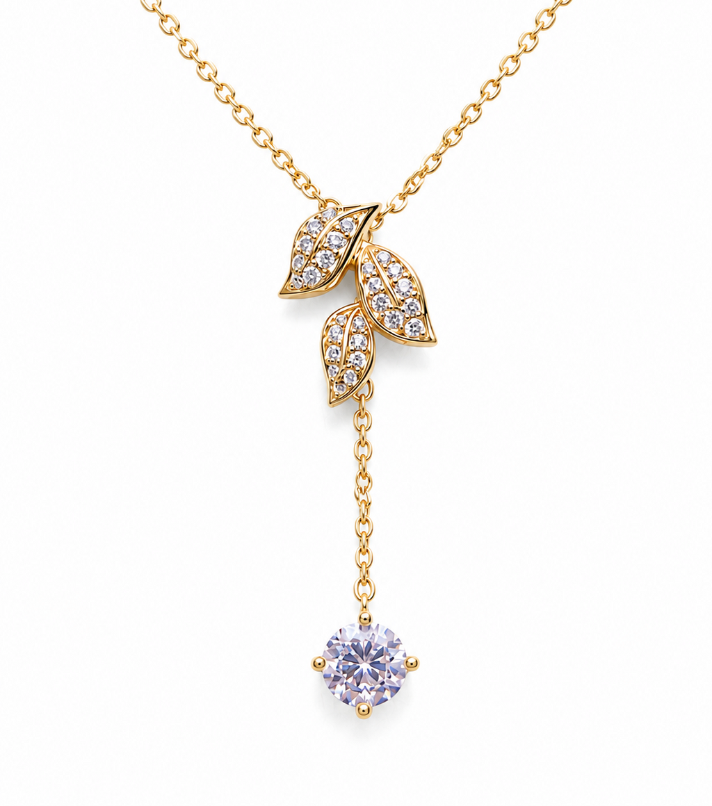 Y-Lariat Necklace with Sparkling Crystal