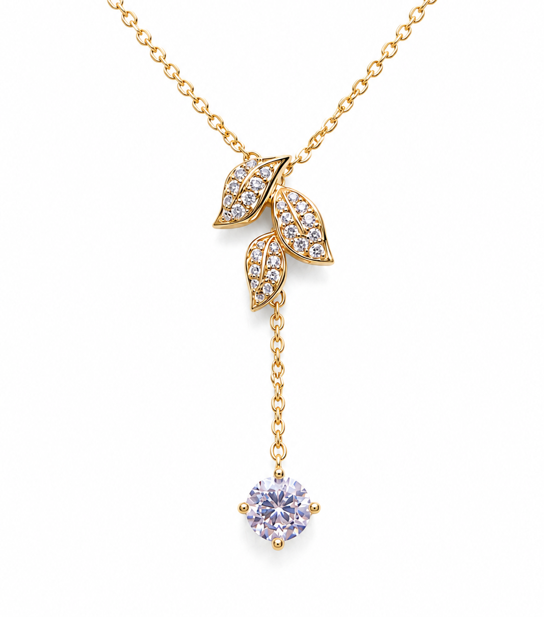 Y-Lariat Necklace with Sparkling Crystal