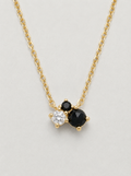 Chic Triple-Stone Contrast Necklace