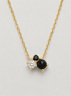 Chic Triple-Stone Contrast Necklace