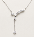 Necklace with Shimmering Star and Crescent Moon