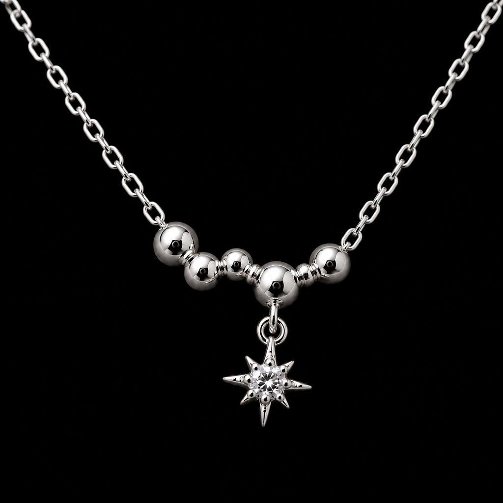 Necklace with a Dainty North Star Charm