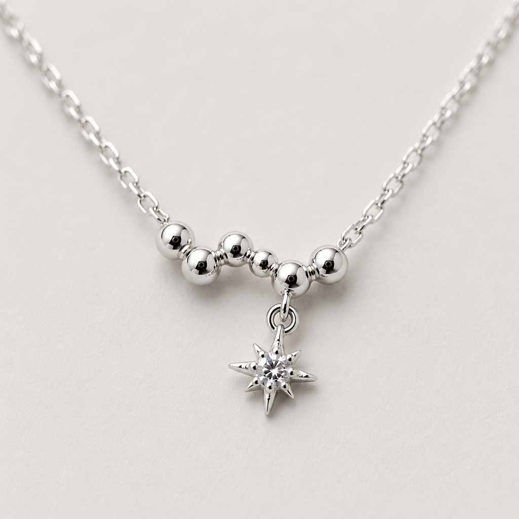 Necklace with a Dainty North Star Charm