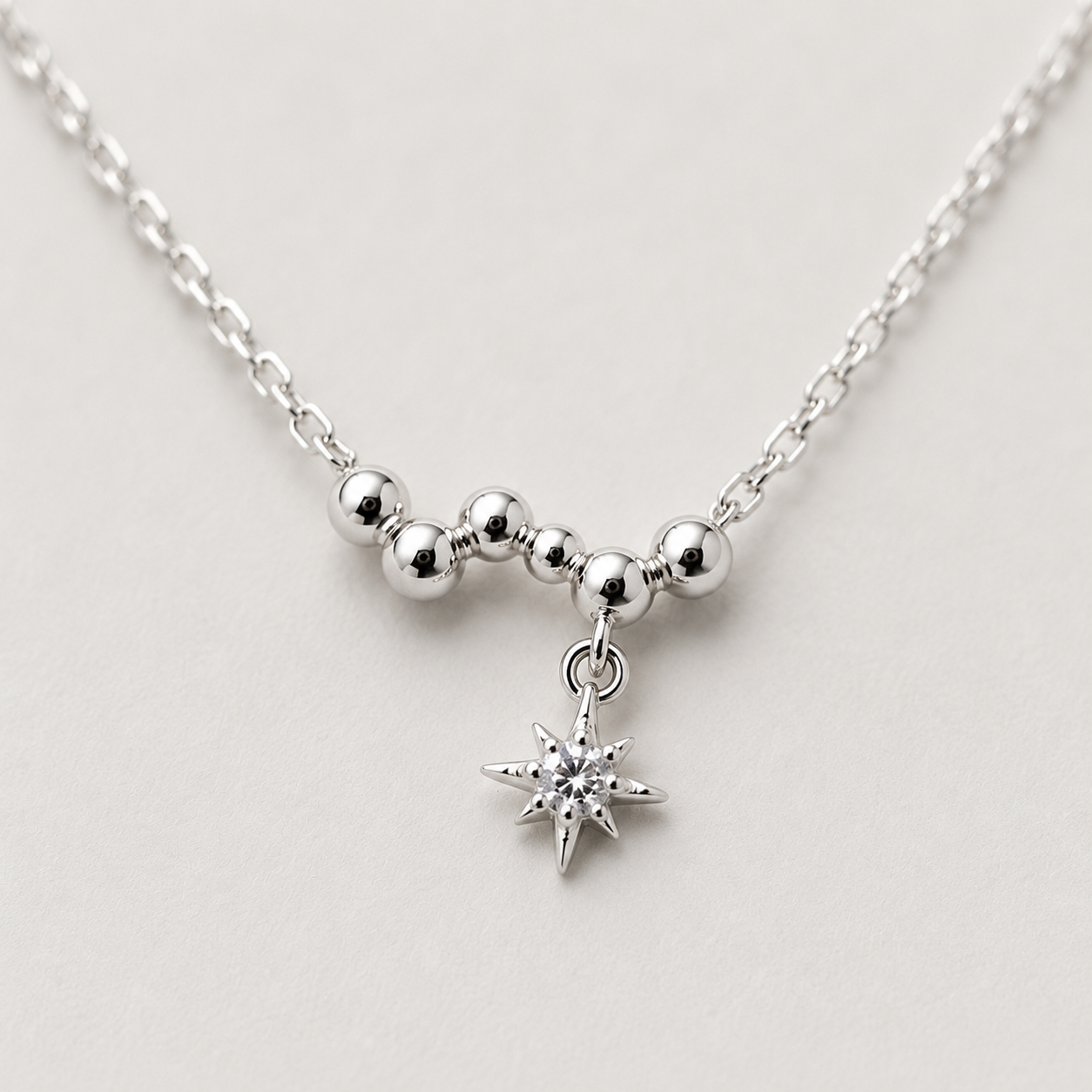 Necklace with a Dainty North Star Charm