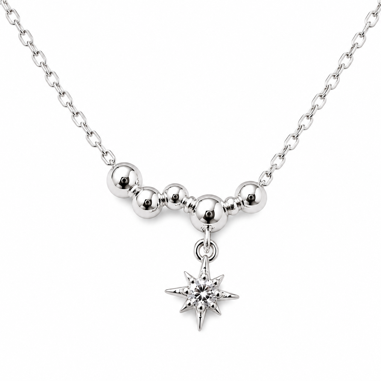 Necklace with a Dainty North Star Charm