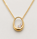 Oval Necklace with Shimmering Crystal