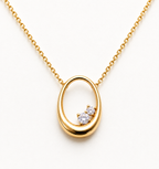 Oval Necklace with Shimmering Crystal
