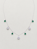 Necklace with Radiant Floral and Square Crystal