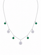 Necklace with Radiant Floral and Square Crystal