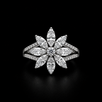 Lotus Flower Ring with Shimmering Zircon
