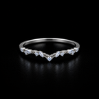 Modern Curved Silver Stacking Ring