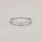 Modern Curved Silver Stacking Ring